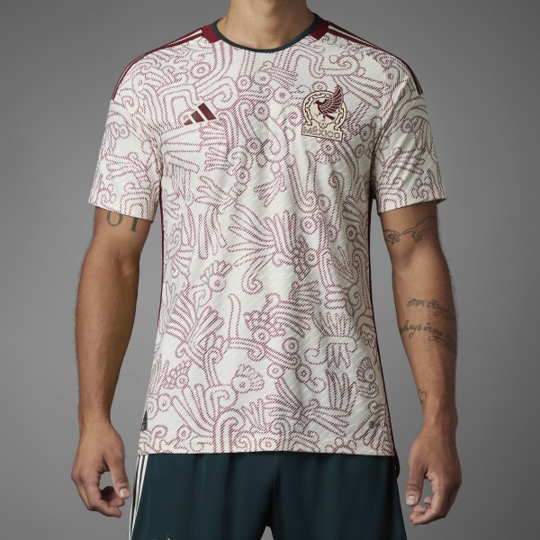 Beige Mexico 22 Away Authentic Jersey