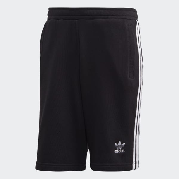 black adidas three stripe shorts