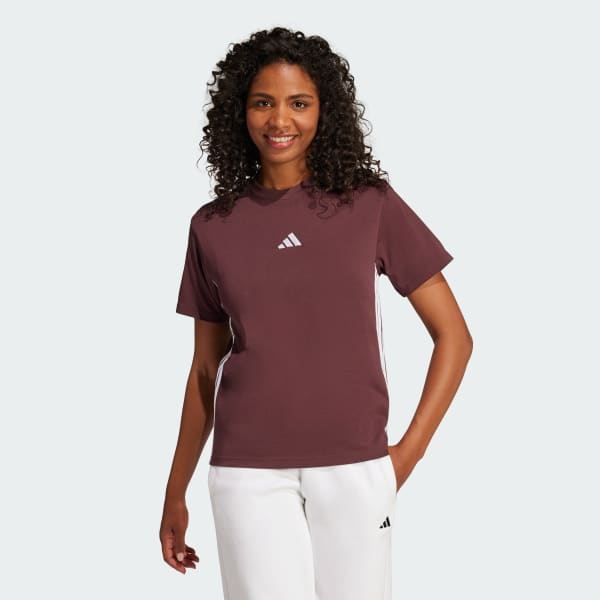 Granate Playera Essentials 3 Franjas Algodón