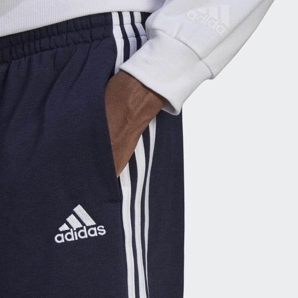 adidas Essentials French Terry 3-Stripes Shorts Blue | Men's Training | adidas