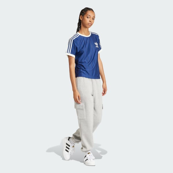 ブルー スリーストライプス半袖Tシャツ