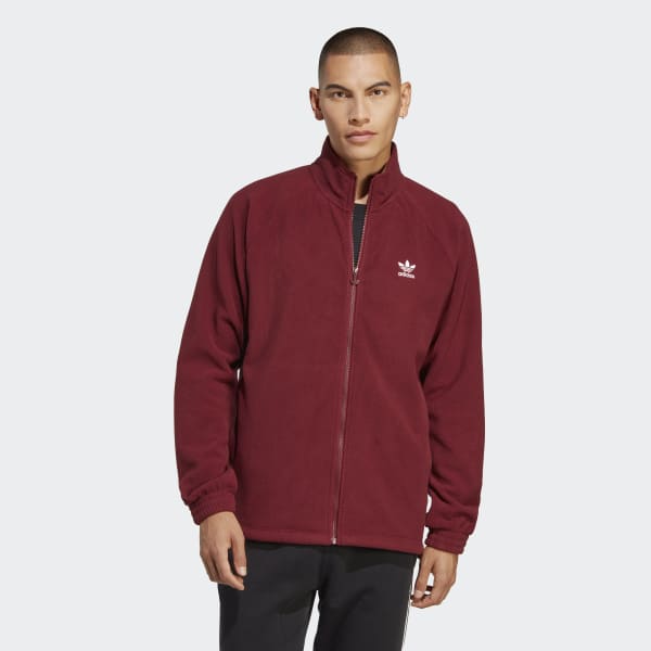 adidas Adicolor Classics Trefoil Teddy Fleece Jacket Burgundy | Men's | adidas US