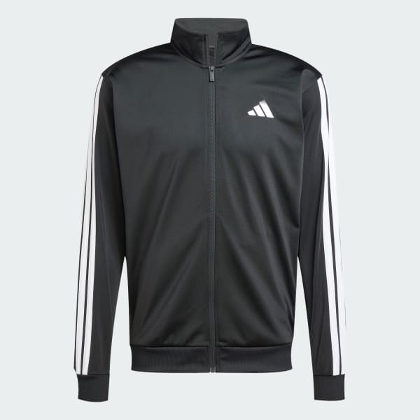 noir Veste de survêtement maille 3 bandes coupe standard