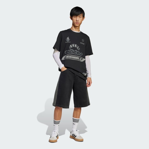 Negro Shorts Adicolor Denim Firebird 