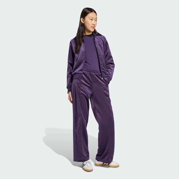 Mau-tim Áo Track Top Vải Nhung Adicolor