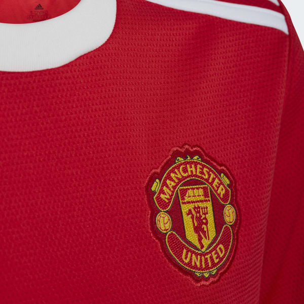  adidas Manchester United - Camiseta de fútbol de manga larga  para casa 21/22, Rojo (Real Red) : Deportes y Actividades al Aire Libre