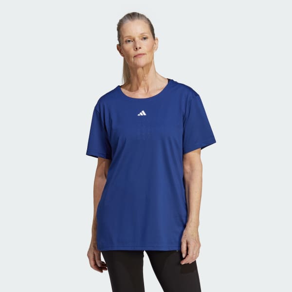 Azul Remera de Entrenamiento Holgada