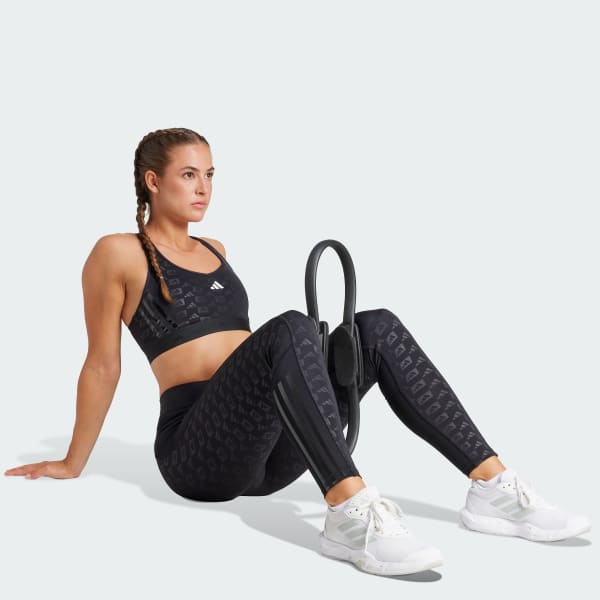 Black Powerreact Training Medium Support Hyperglam Emboss Bra