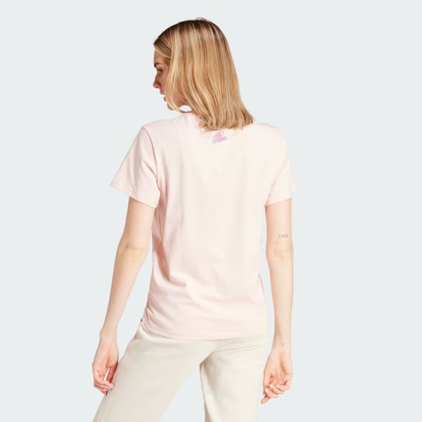 Rosa Playera Doodle Estampada