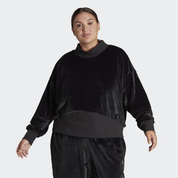 Noir Sweat-shirt en velours Holidayz Cozy (Grandes tailles) VK077