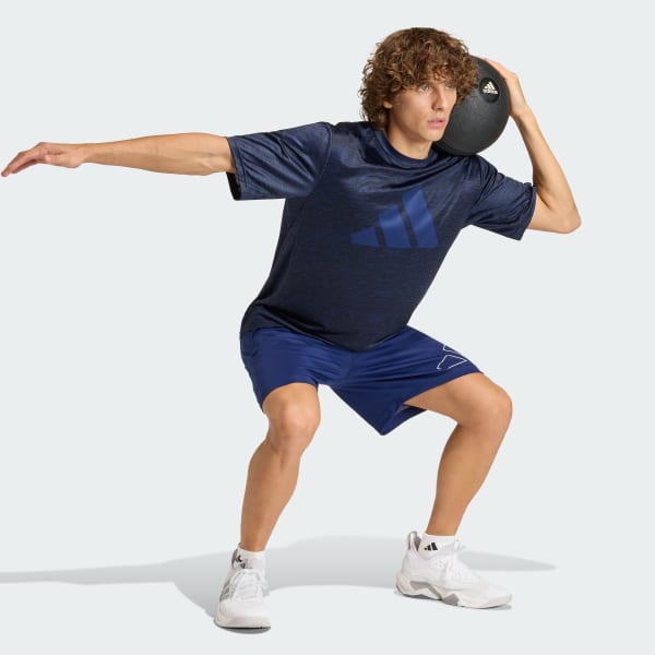 Blue WORKOUT ESSENTIALS BASE PIQUE BIG LOGO SHORTS