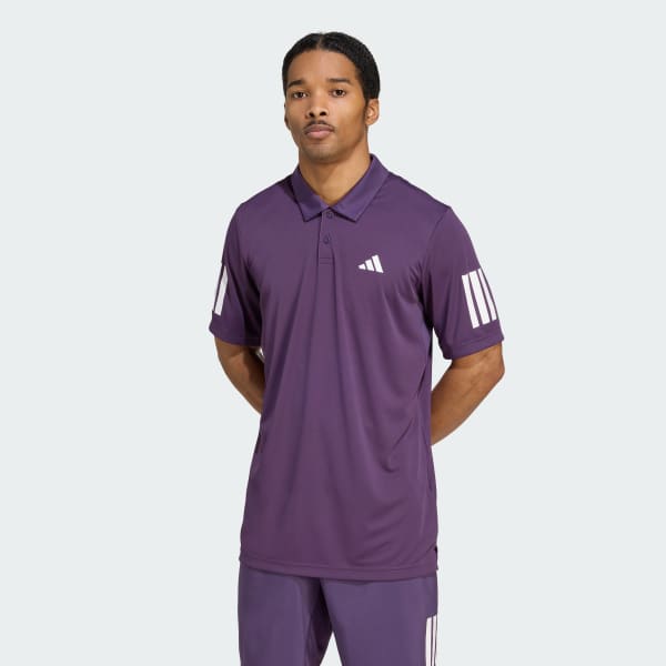 adidas Club Tennis 3-Stripes Polo Shirt - Purple | Free