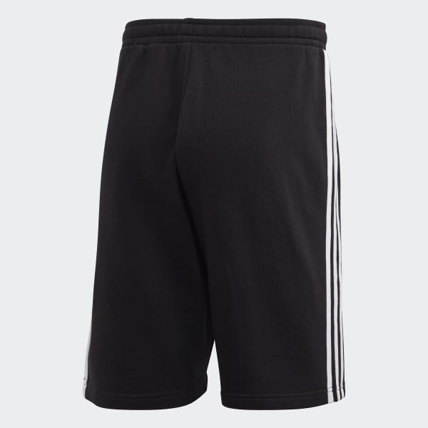 adidas Mens 3 Stripe Shorts with Zipper Pockets (Grey Six/Black