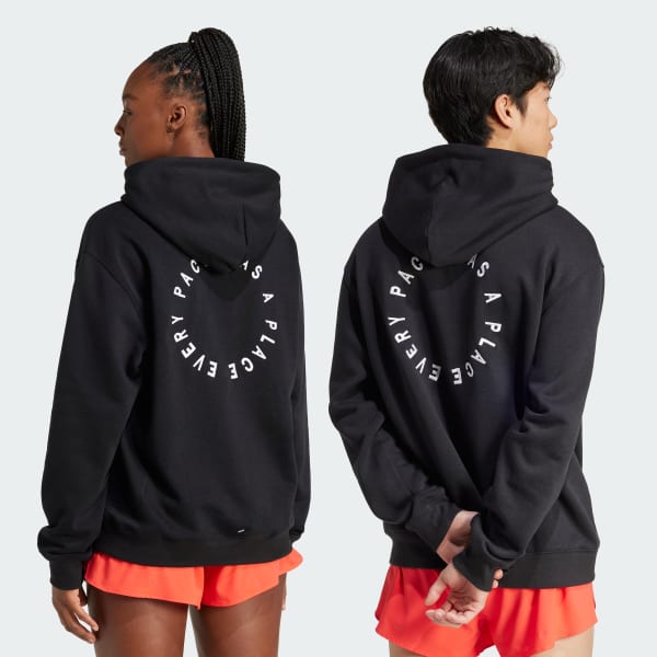 Noir Sweat-shirt à capuche Runners (Non genré)