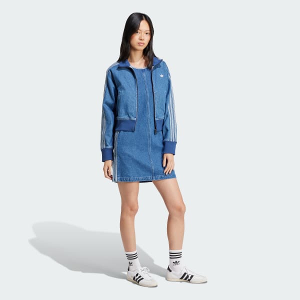 Azul Vestido Sin Mangas Adicolor Denim 3 Tiras