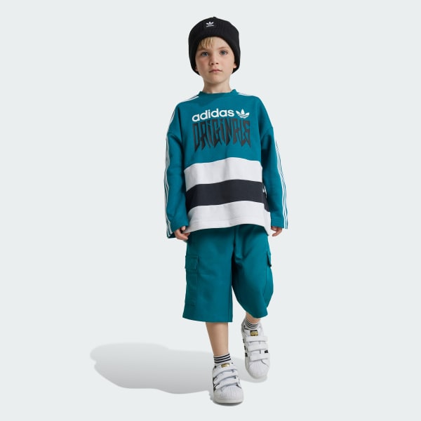 Turquoise Graphics Cargo Crew Set Kids