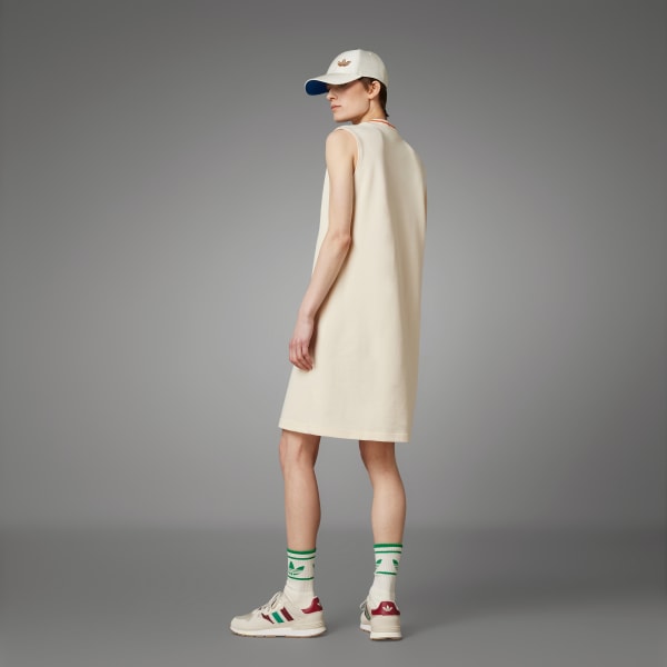 adidas Adicolor 70s V-Neck Dress - Beige | Women's Lifestyle