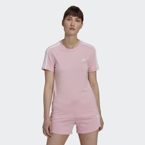 Essentials 3-Streifen T-Shirt - Rosa | adidas Deutschland