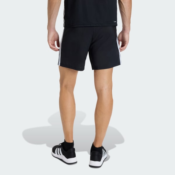zwart WORKOUT ESSENTIALS BASE 3-STRIPES WOVEN SHORT