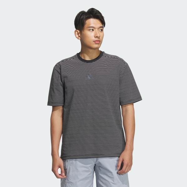 ブラック シティエスケープ ルーズフィット マイクロボーダー ヘビーウェイト 半袖Tシャツ