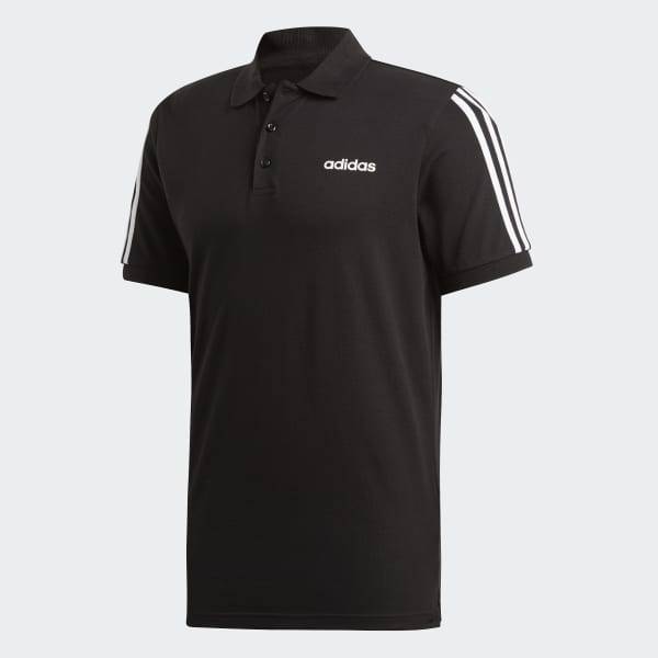 adidas essentials 3 stripe polo shirt