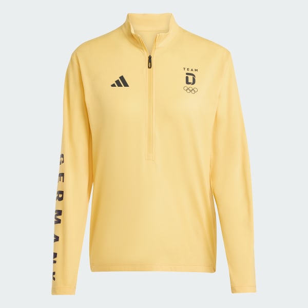 Gelb Team D Half-Zip leichtes Langarm-Shirt