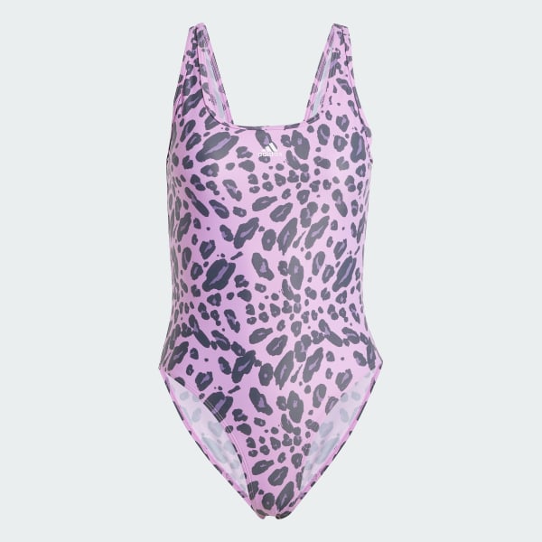 Lila Essentials Animal Print U-Back Baddräkt