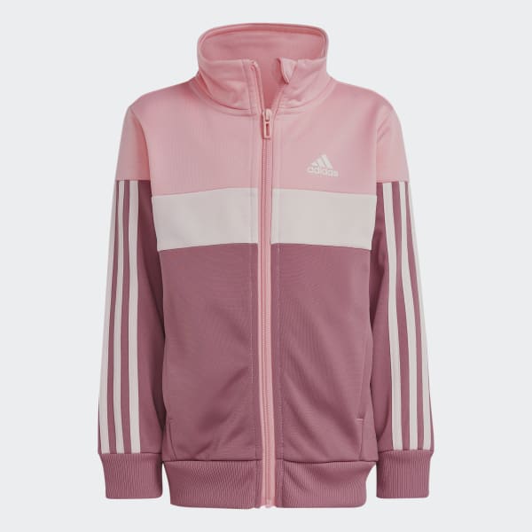 adidas Tiberio 3 Stripes Colorblock Shiny Track Suit Kids Pink adidas Thailand
