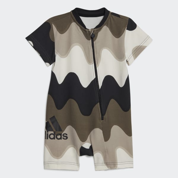 White Marimekko Allover Print Cotton Bodysuit
