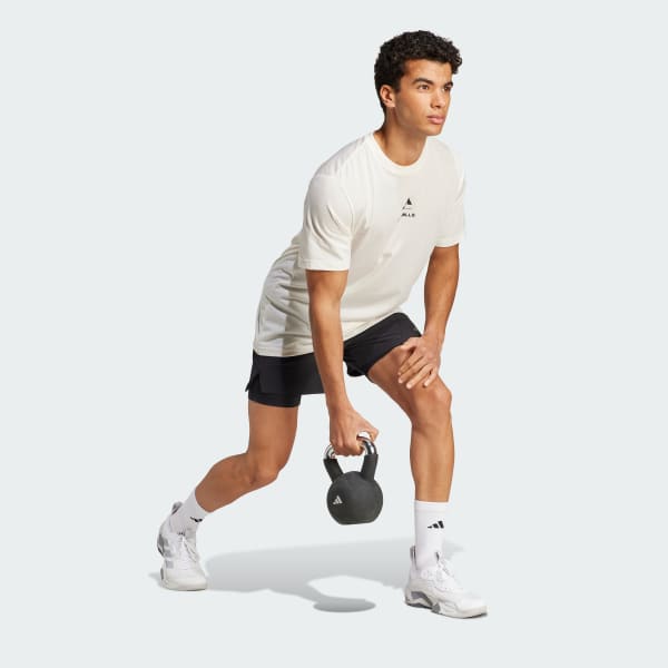 ホワイト Les Mills プログラム グラフィック半袖Tシャツ