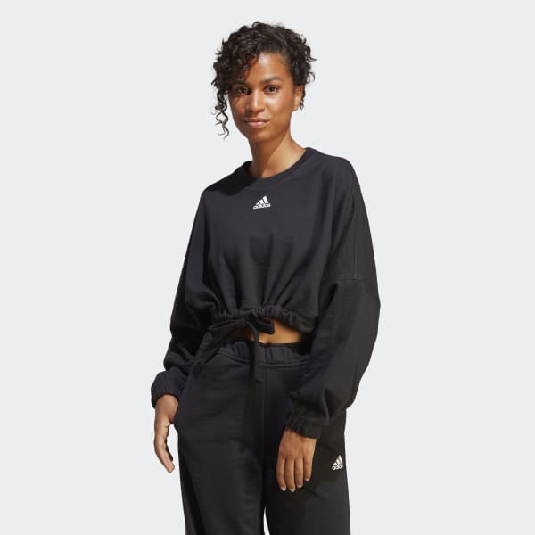 Black Dance Crop Versatile Sweatshirt