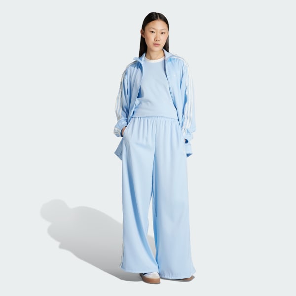 Blue adidas Originals Ruffle 3-Stripes Tee