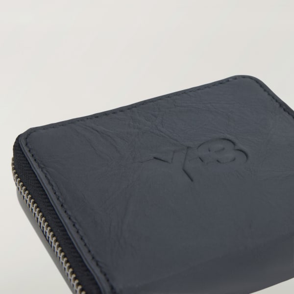 adidas Y-3 Crinkle Leather Wallet - Black | Free Shipping
