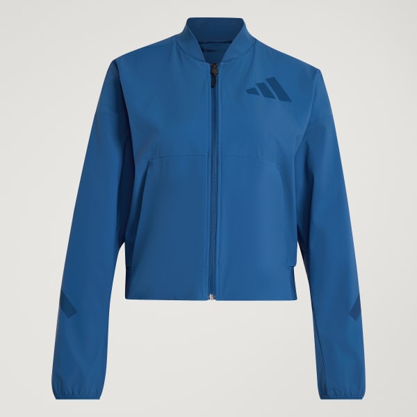 Niebieski KURTKA TYPU BOMBER ADIDAS Z.N.E. WOVEN