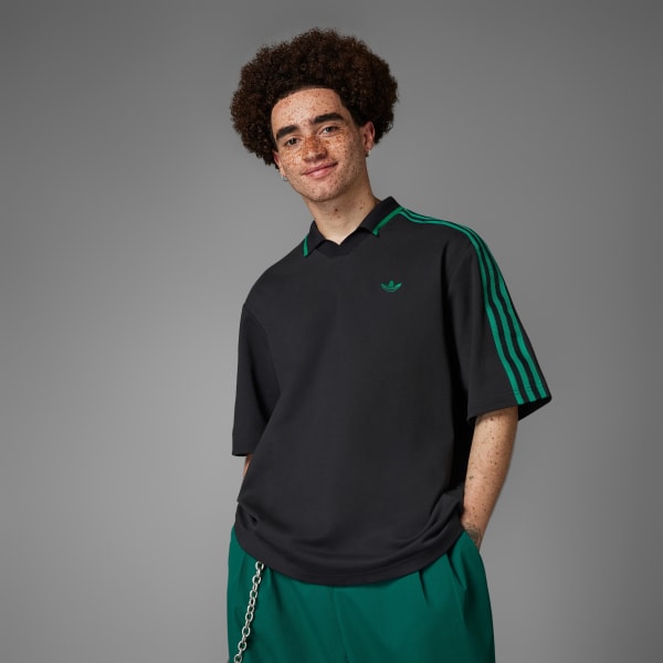 Schwarz Rolling Links Poloshirt