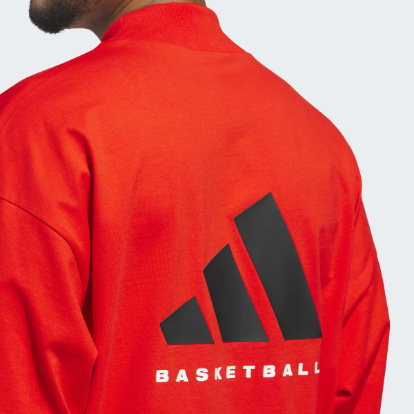 ★adidas★ Basketball Long Sleeve Tee Red JE3767 All products - adidas Basketball Long Sleeve Tee - Red