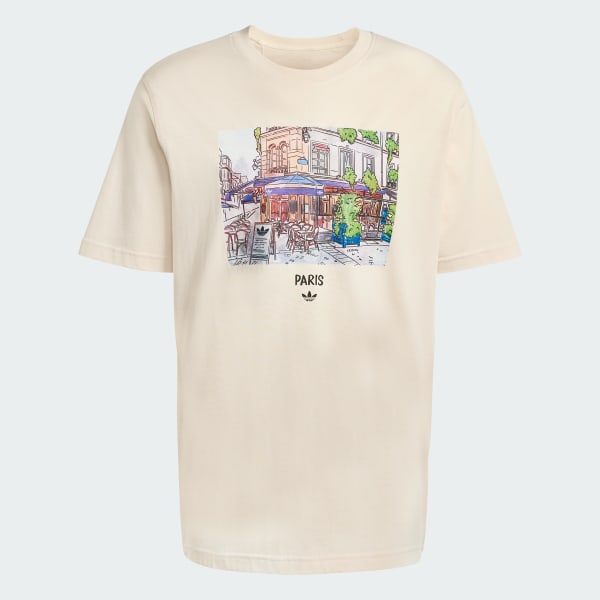 Hvid PAINTING PARIS STREET VIEW GRAPHIC T-SHIRT