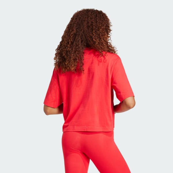 Red Essentials Big Logo Boyfriend Tee