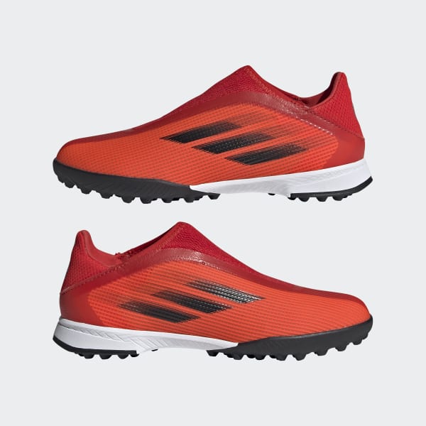 Rojo Calzado de Fútbol X Speedflow.3 Sin Cordones Pasto Sintético LEL10