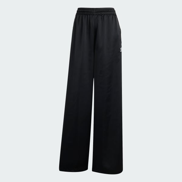 cerná Sportovní kalhoty Adicolor Satin Wide Leg
