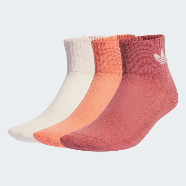 Rosa Mid Crew Socken, 3 Paar