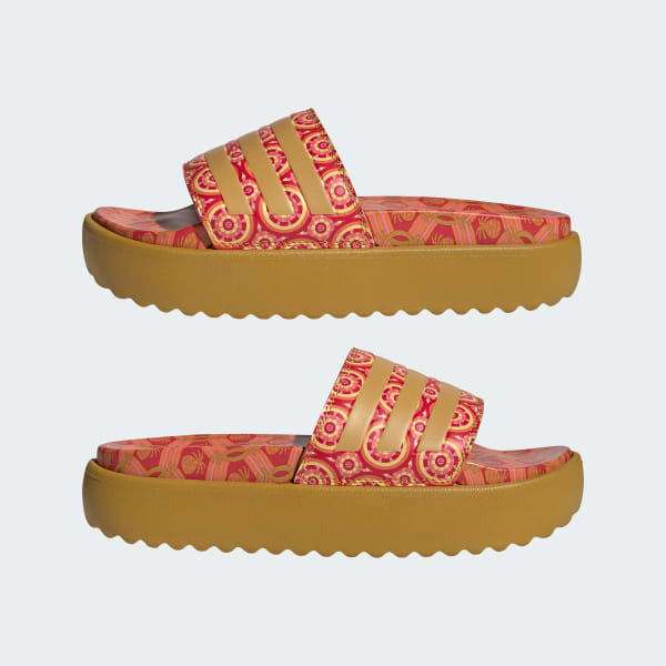adidas Adilette Platform Slides Yellow Free Delivery adidas UK