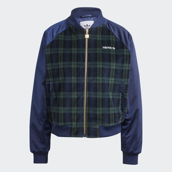 adidasオリジナルス チェック柄ブルゾンジャケット アディダス タータン カレッジジャケット - ブルー | アディダス
