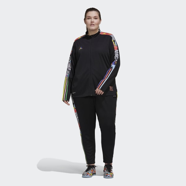 Black Tiro Pride Tracksuit Bottoms (Plus Size) ZF064
