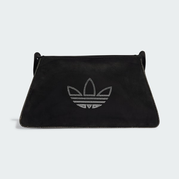 adidas Rhinestones Fake Suede Shoulder Bag - Black | adidas
