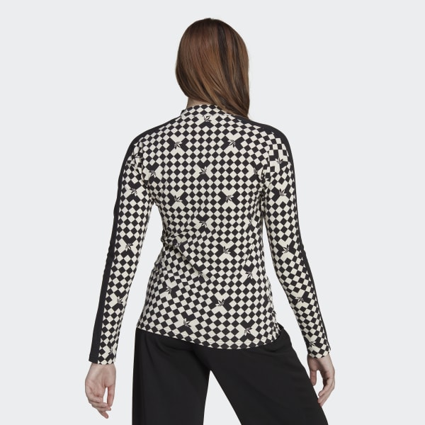 Nero Maglia adidas Ski Chic Allover Print Long Sleeve