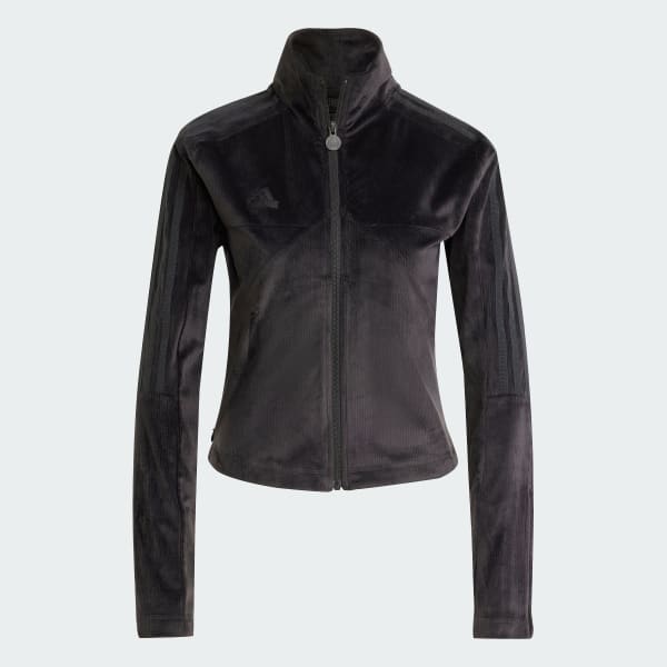 สีดำ เสื้อแทรคแจ็คเก็ตผ้าเวอลัวยืดหยุ่น Tiro Cut 3-Stripes