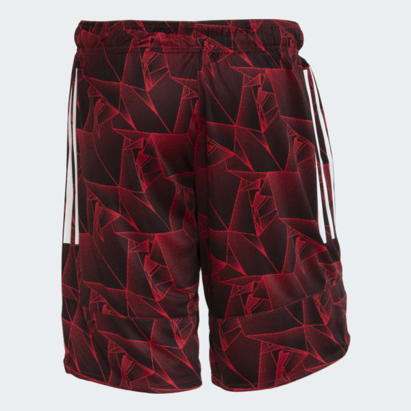 Adidas black 2025 and red shorts