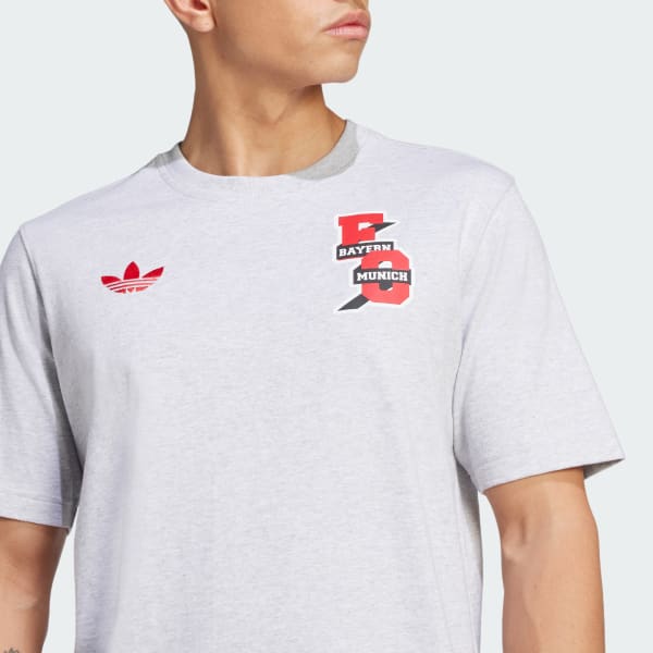 Tシャツ・カットソー adidas originals FC Bayern Muenchen VRCT Tee - white/gray adidas | FC Bayern VRCT Tee | Licensed Short Sleeve T-Shirts