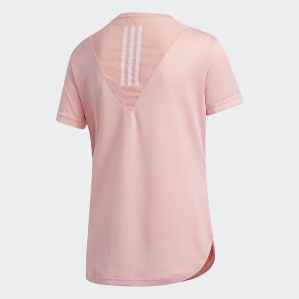 Adidas 3 stripes tee pink on sale
